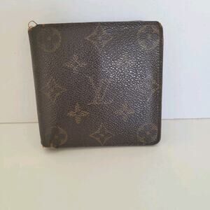 Vintage Louis Vuitton Men's LV Brown Bi-Fold Leather Wallet Monogram Classic‎